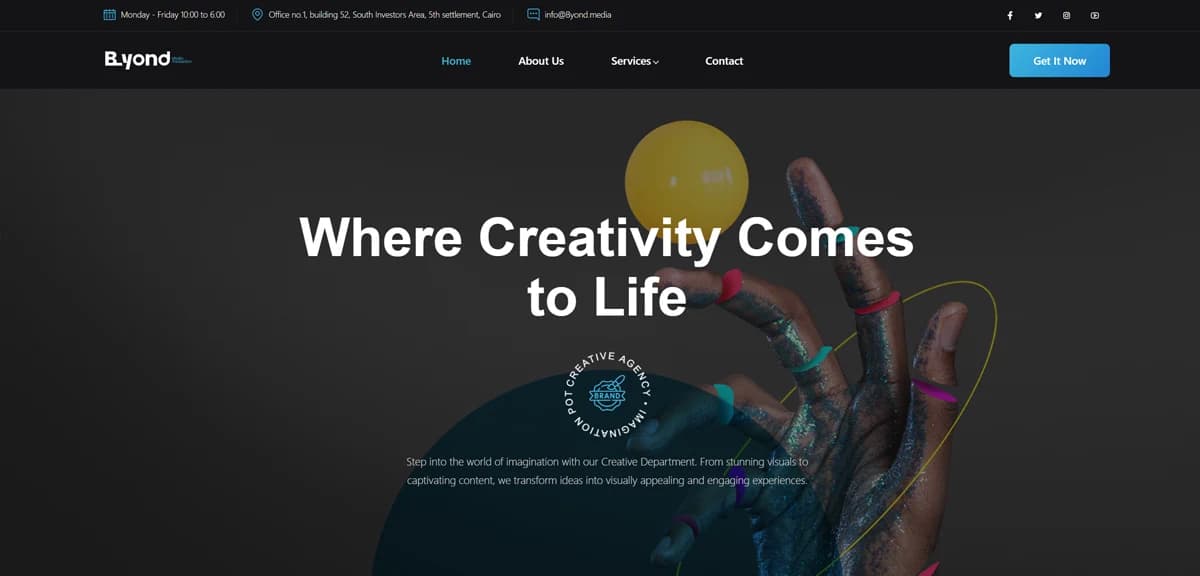 Byond Media video production house website with cinematic showreel and portfolio